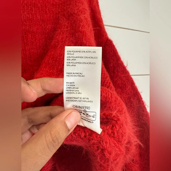 NWOT Free People Flurry Sweater in Red Size L - Picture 8 of 9